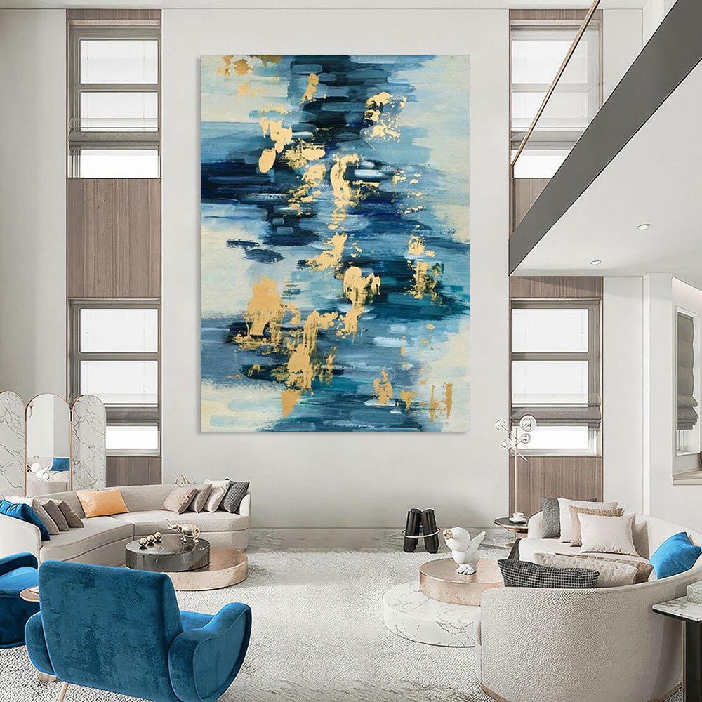 Custom - Designed Hand - Painted Abstract Canvases for Bedroom Canopy Bed Drape Tie - Back Hooks & Office Room Divider Panel Fasteners DLZ0938