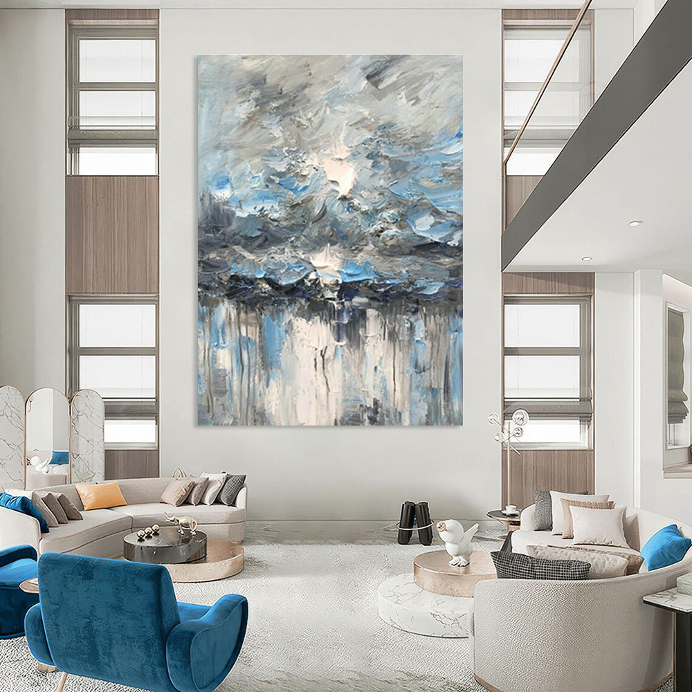 Handmade Oversized Abstract Painting for Dining Room & Entryway DLZ1298