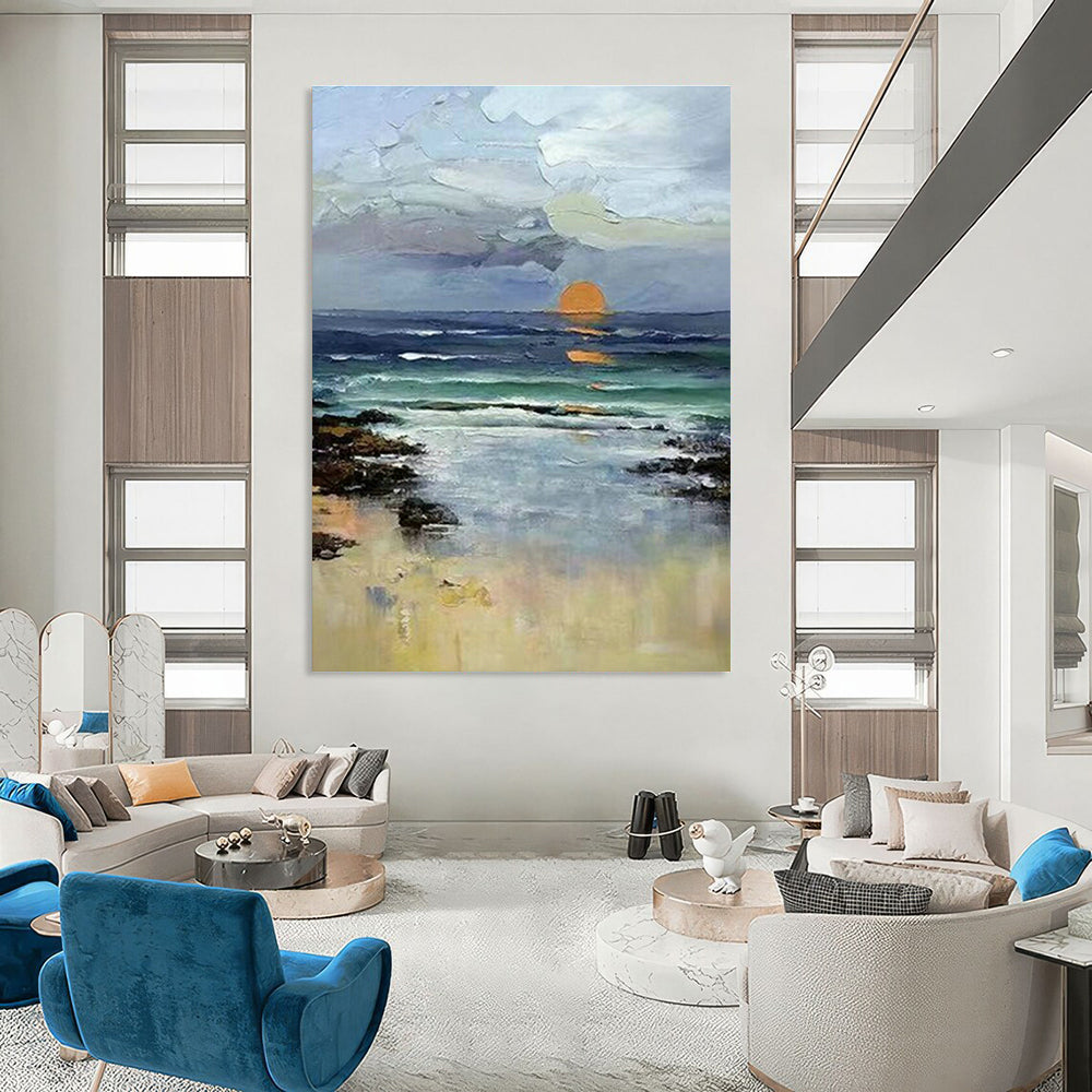 Custom Hand - Painted Abstracts for Office Server Racks & Cottage Living Room Window Screens DLZ0923