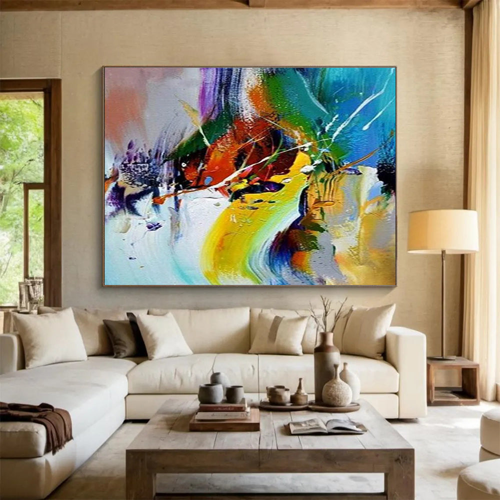 Color - Burst Abstract Painting with Vivid Rainbow Hues THY280