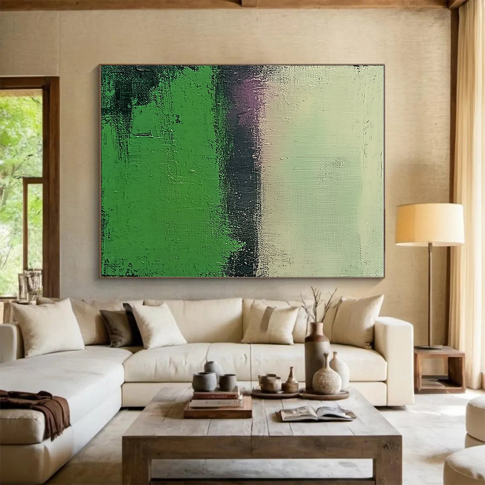 Green Gradient Abstract Painting with Subtle Color Shifts GER109