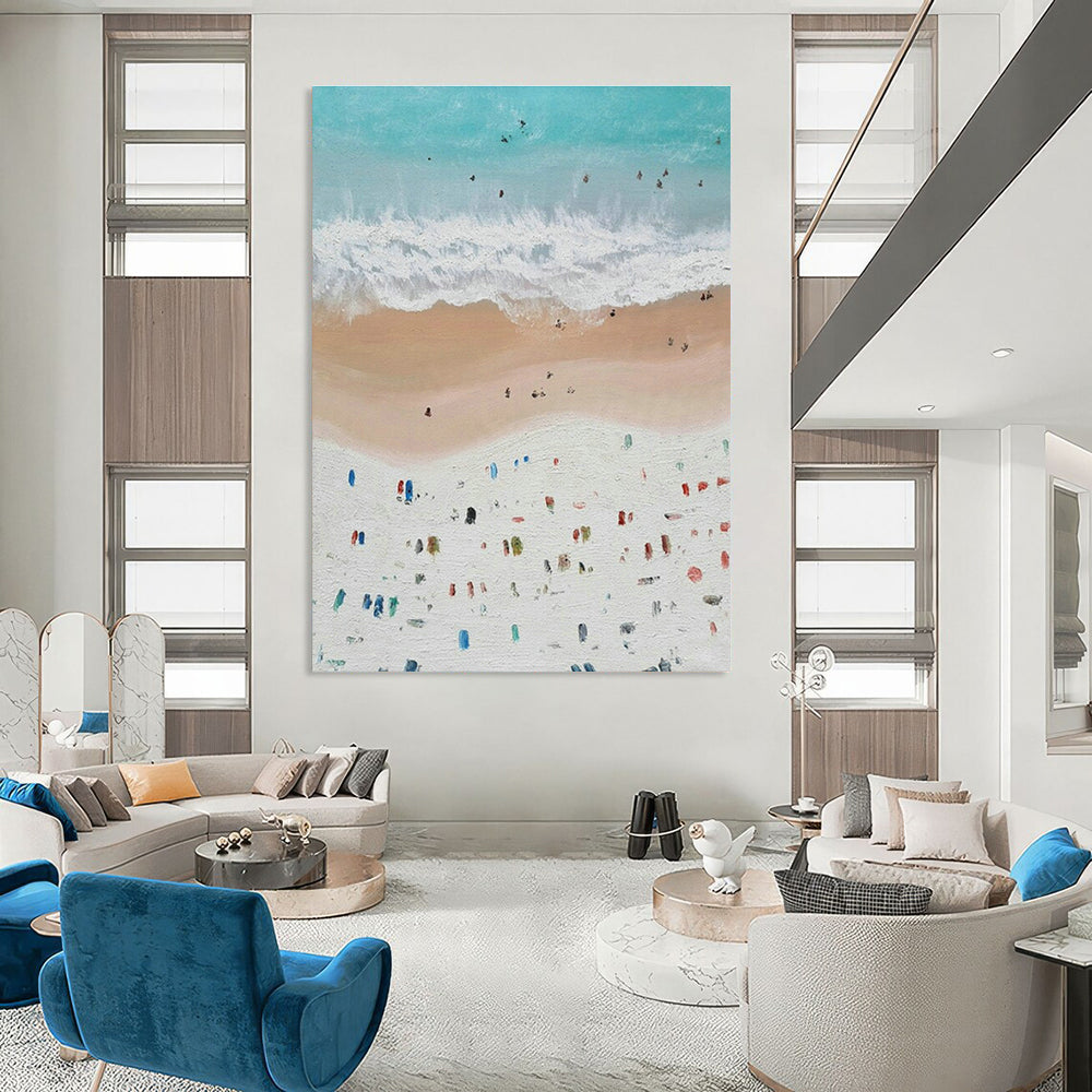 Custom - Sized Large Handmade Abstract Painting for Living Room & Dining Room DLZ2036