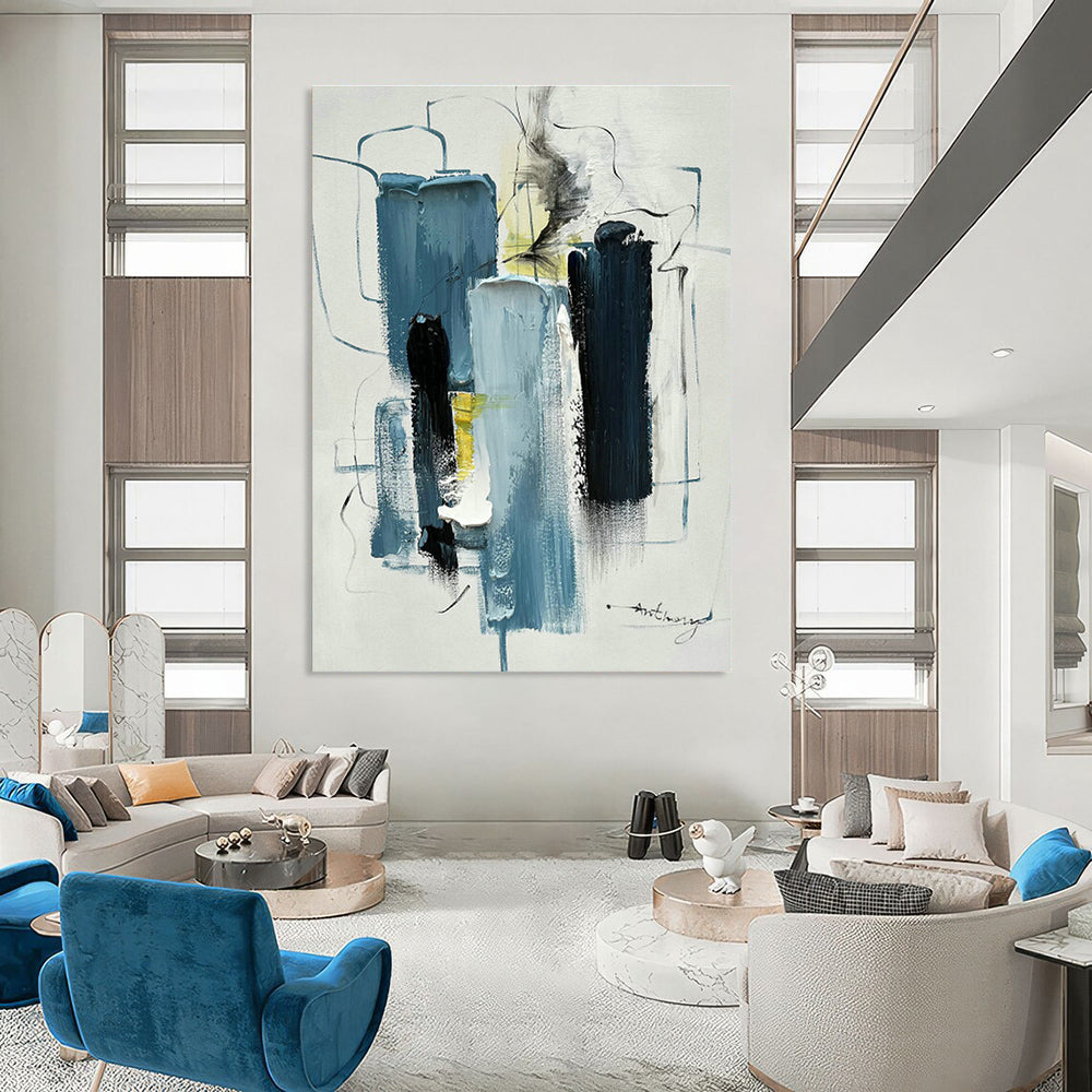 Grand - Sized Custom Abstract Canvases for Cottage Office Skylights & Bedroom Walk - in Closets DLZ0827