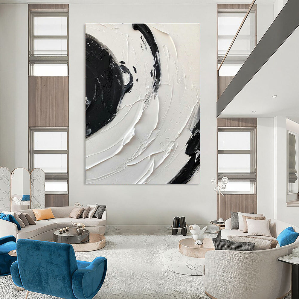 Oversized Handmade Abstract Canvas Mural for Office Break Room & Living Room Alcove DLZ2377