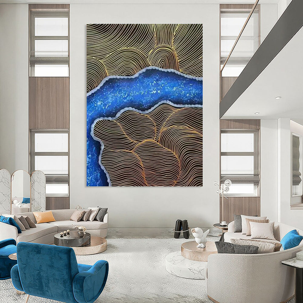 Oversized Handcrafted Abstract Painting for Bedroom & Office DLZ1352