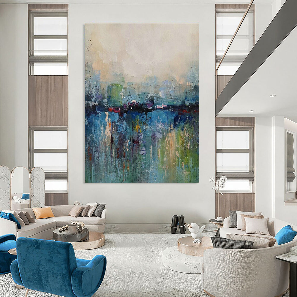Big Hand Painted Abstract Art for Entryway & Office DLZ2024