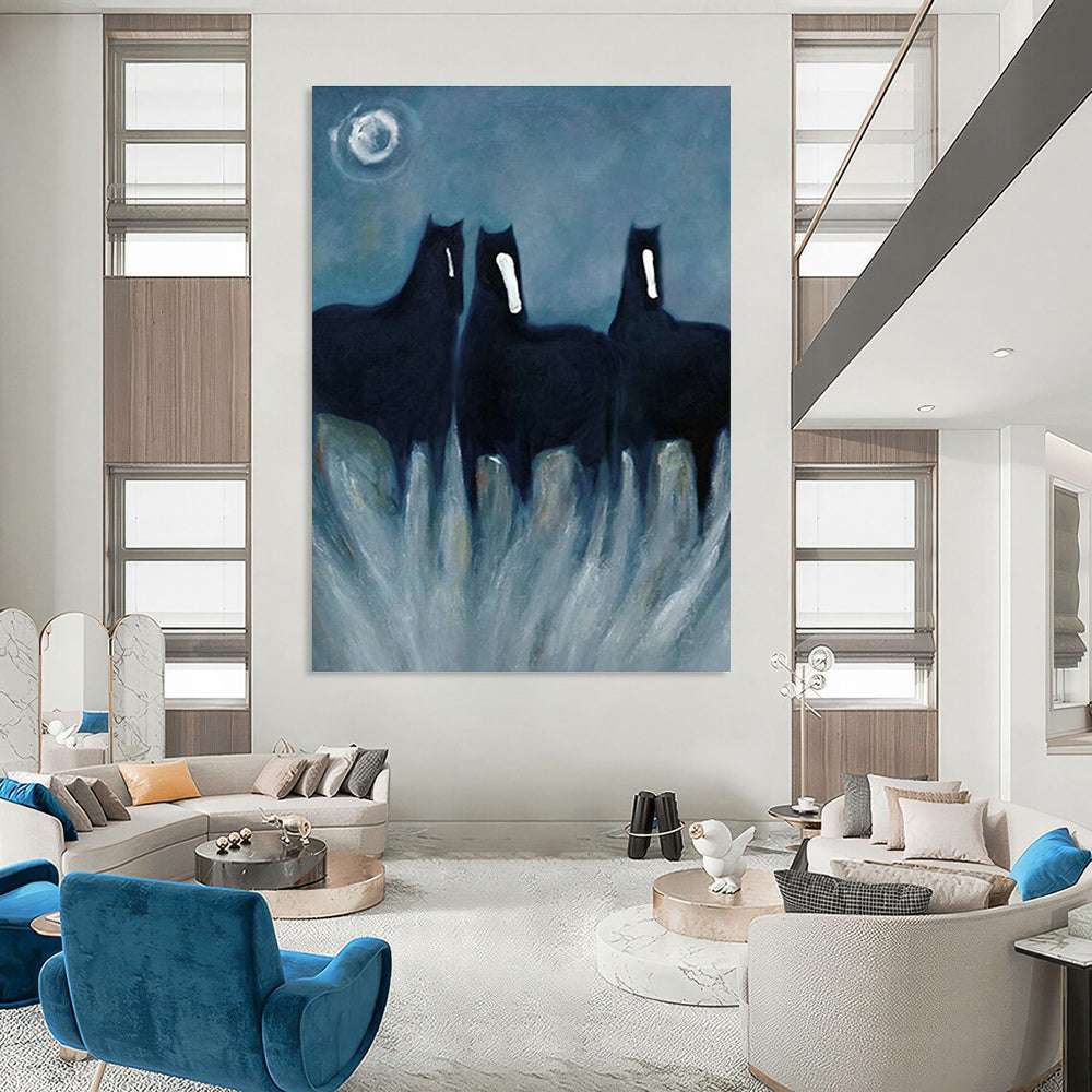 Massive Custom - Fit Handmade Abstract Painting for Dining Room and Entryway DLZ2144