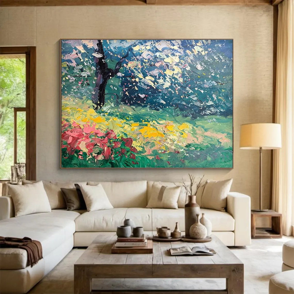 Colorful Spring Garden Abstract Painting THY464