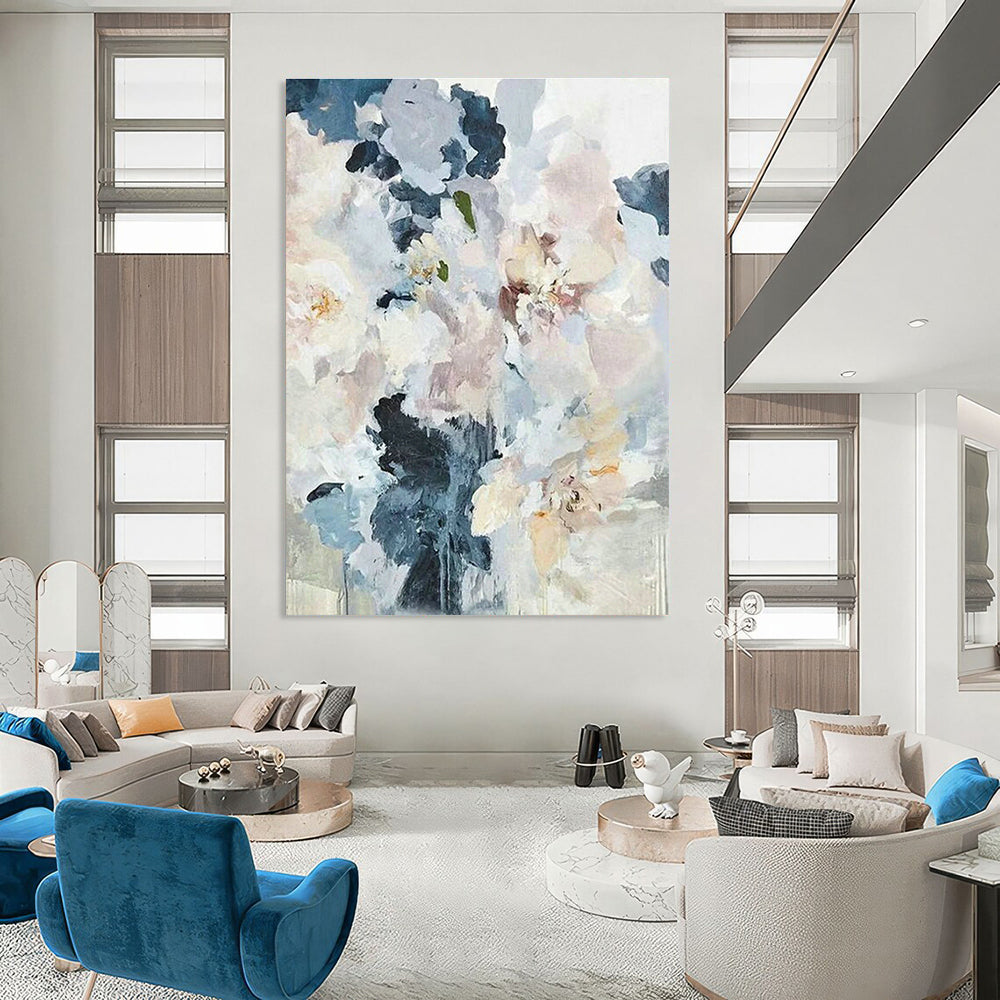 Custom Hand - Painted Abstract Art for Living Room Sectional Ottoman Storage Compartment Lids & Office Break Room Table Leaf Inserts DLZ0917