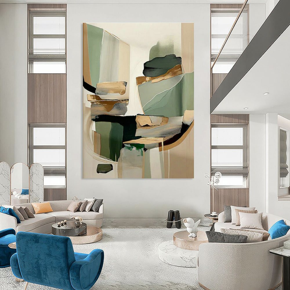 Custom Hand-Painted Abstract Canvas for Office & Living Room DLZ1644