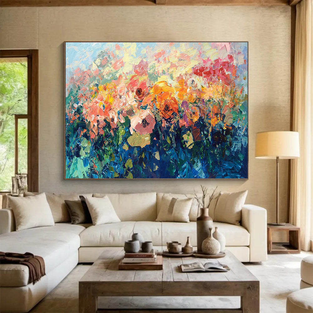 Vibrant Flower Field Abstract Painting THY431