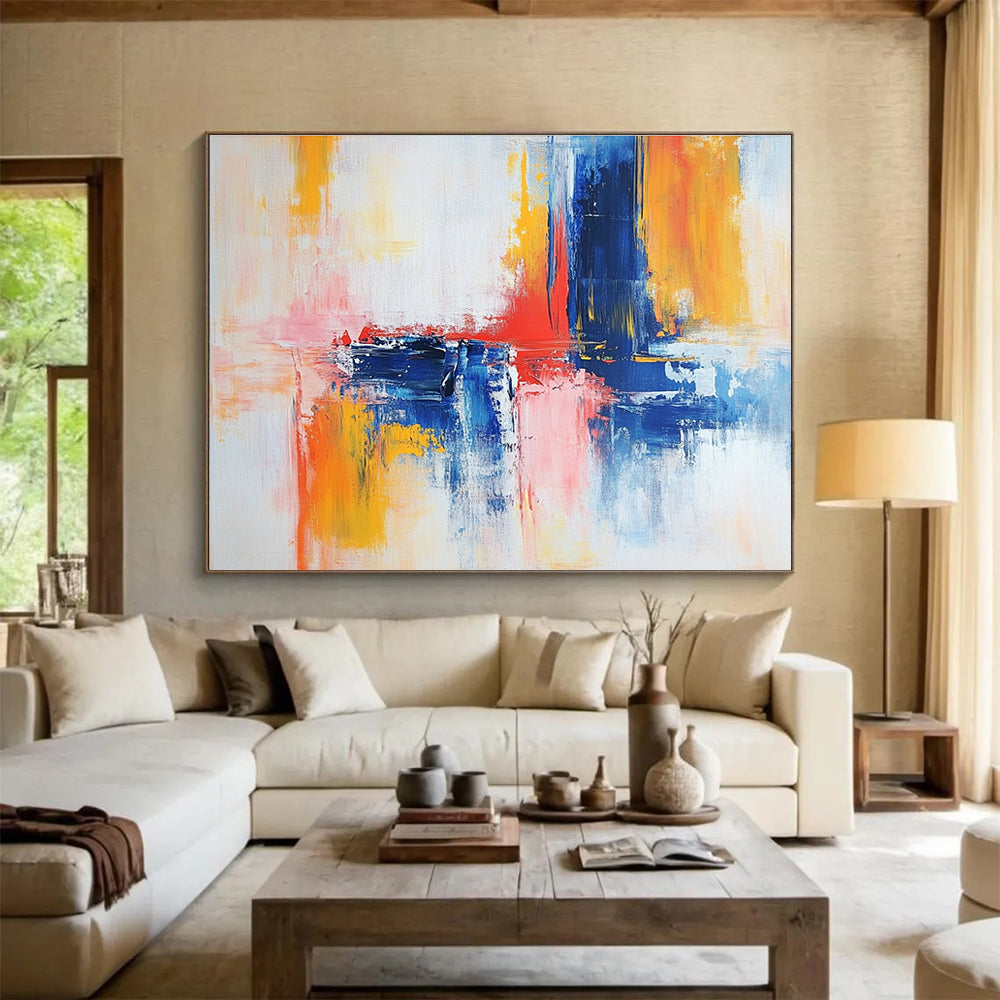 Soft Color Fusion Abstract Painting with Subtle Color Blends DYP422