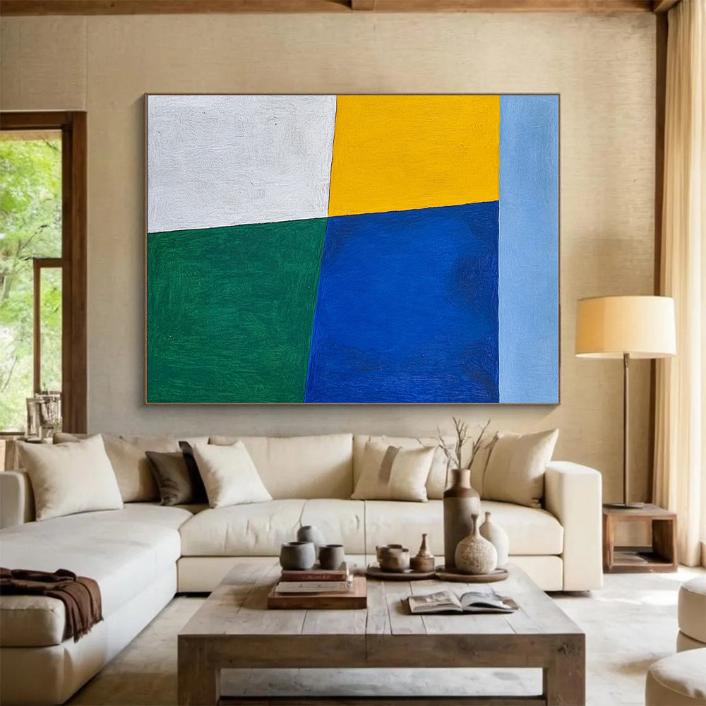 Primary Colors Geometric Block Abstract Painting GER219