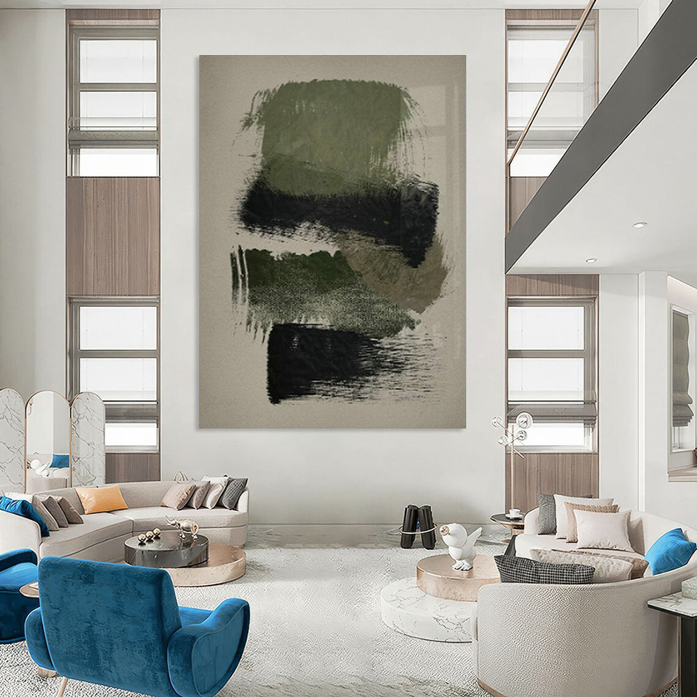 Exclusive Hand-Painted Abstract Mural for Living Room & Office DLZ1365