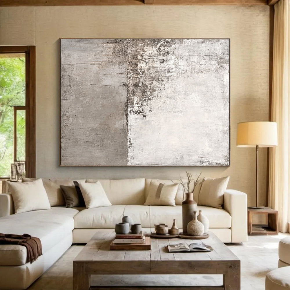 Gray Textured Abstract Painting with Subtle Layers GER120