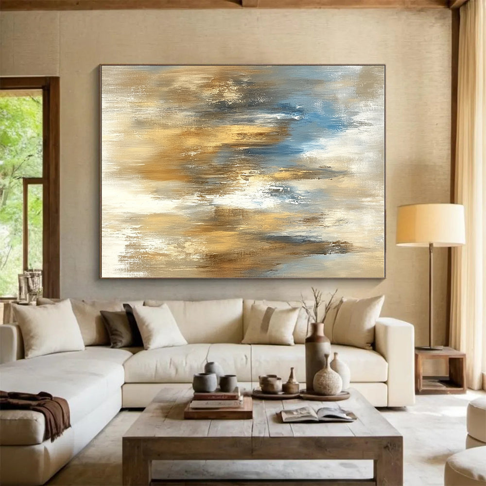 Cityscape Abstract with Blue Brown and White GER336