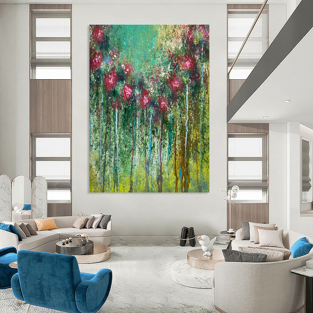 Vibrant Floral - Tree Abstract Painting with Bold Colors ADGE456