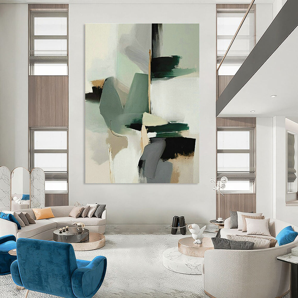 Original Hand-Painted Abstract Painting for Cottage Living Room and Cottage Hallway DLZ1640