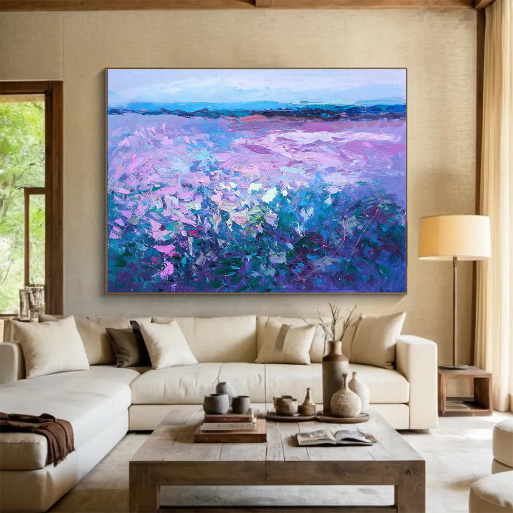 Purple Abstract Field Modern Painting THY453