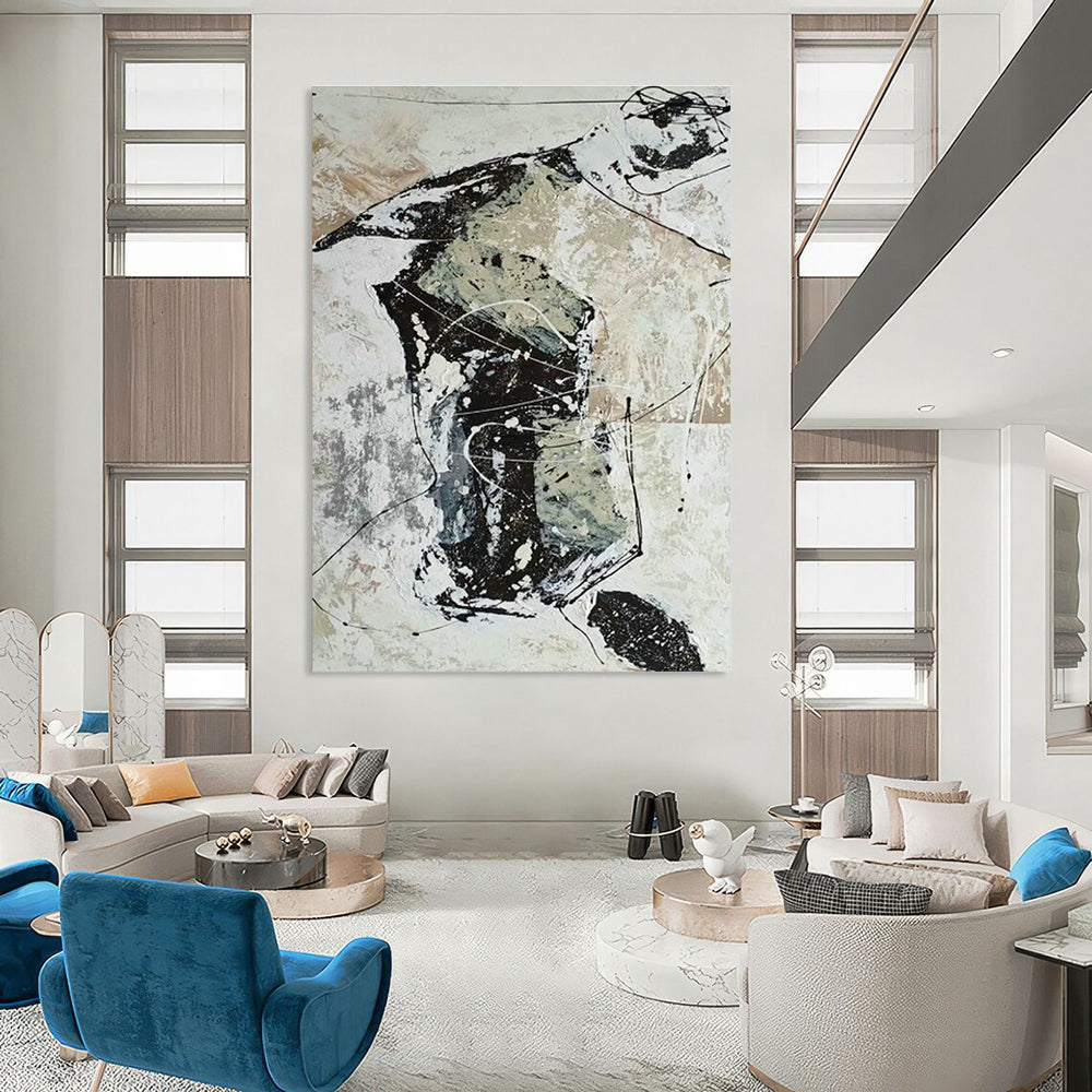 Oversized Custom Abstract Canvases for Cottage Hallway & Living Room DLZ0559