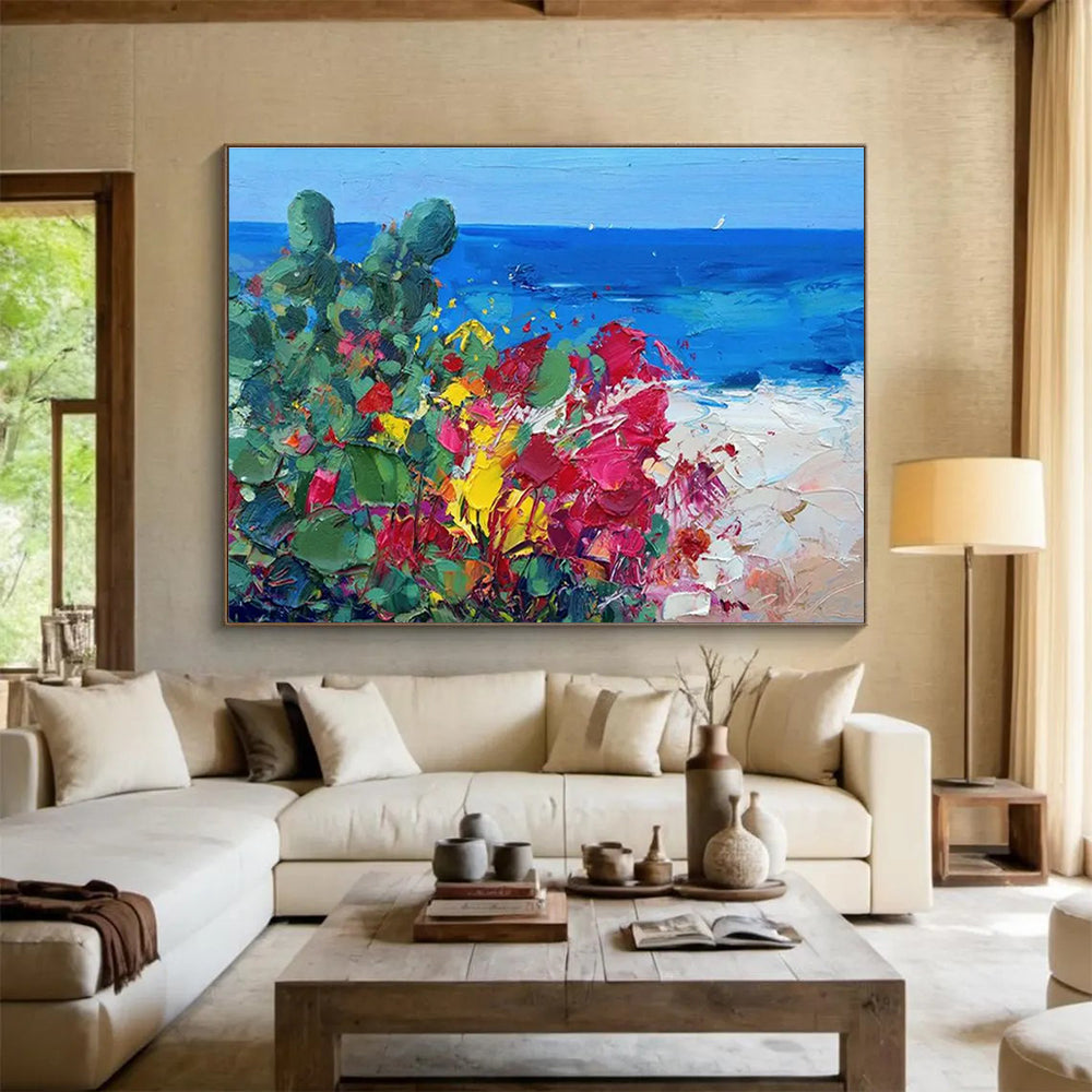 Coastal Blossoms Abstract Painting THY433