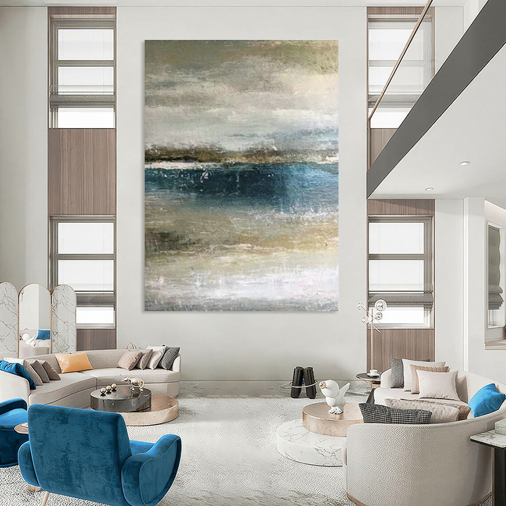 Custom Abstract Paintings for Cottage Office Printer Stands & Bedroom Bedside Table Drawer Bottoms DLZ0926