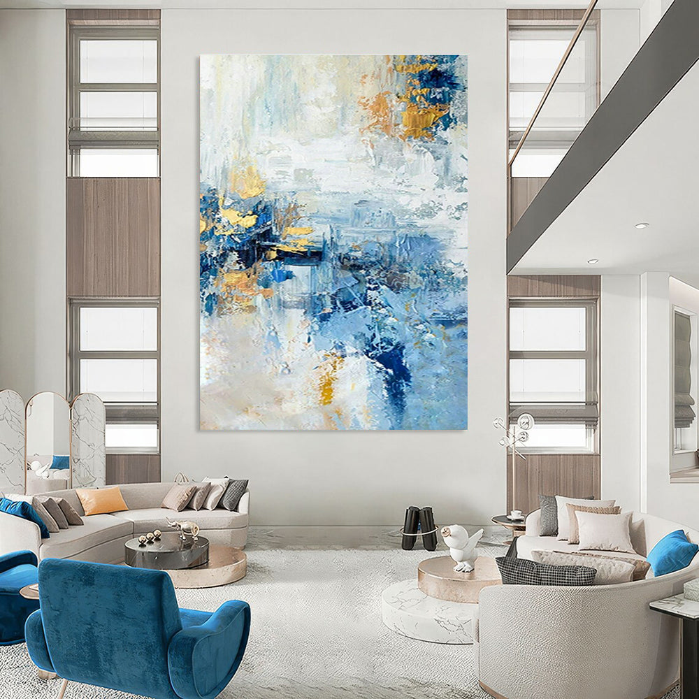 Large Hand-Painted Abstract Painting for Dining Room and Cottage Entryway DLZ1488