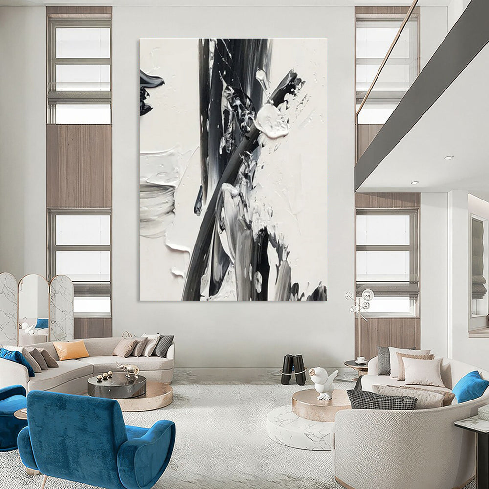 Dramatic Impasto Composition Abstract Painting with Intense Textures ADGE446