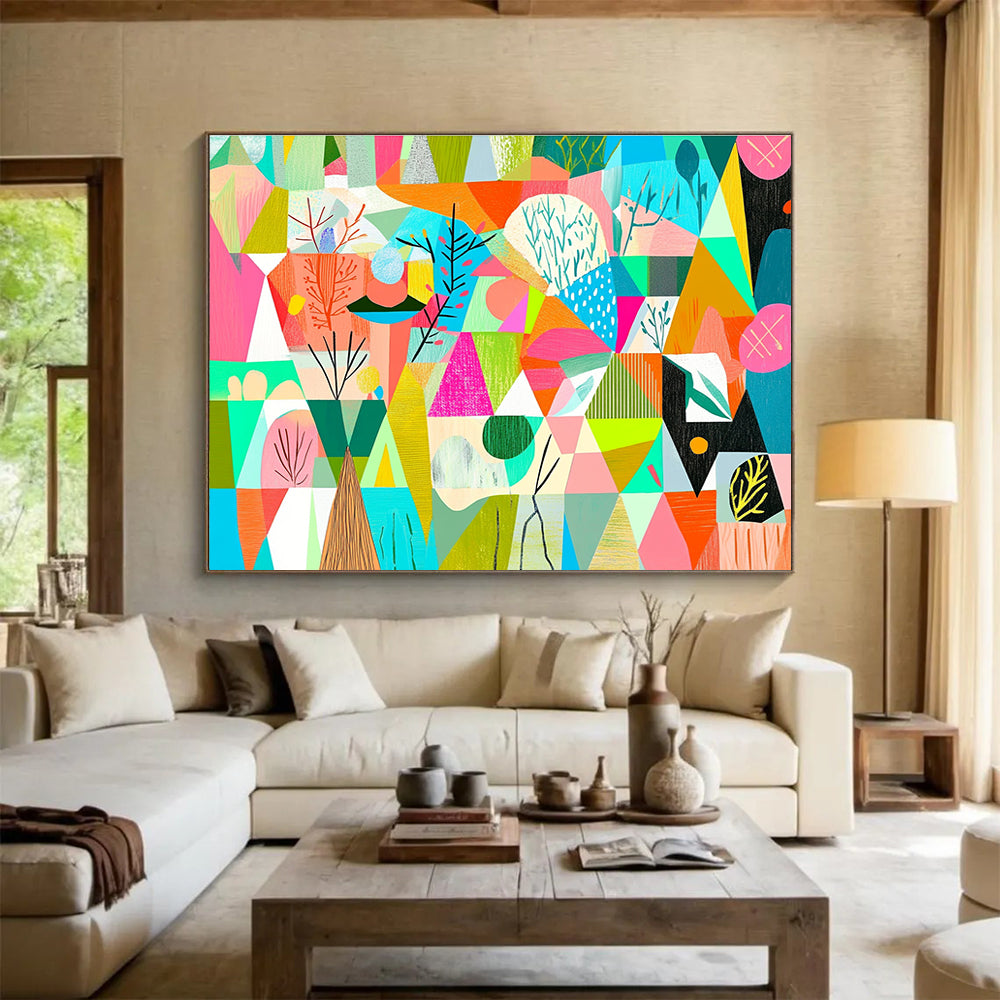 Colorful Geometric Landscape Abstract Painting DYP154