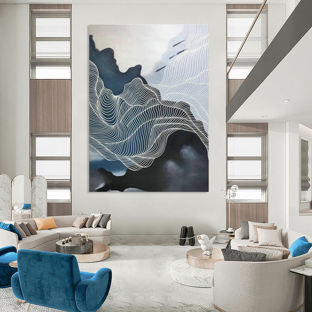 Custom - Designed Hand - Painted Abstract Art for Dining Room & Cottage Hallway DLZ0548
