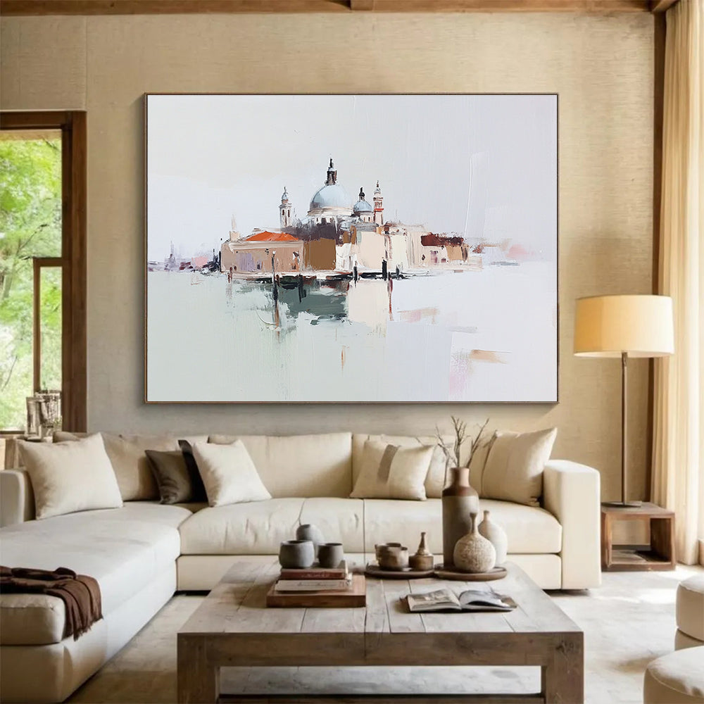 Abstract Venice Scene Painting with Soft Color Palette DYP285