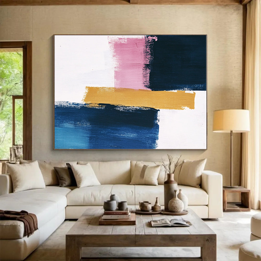 Colorful Block Strokes Abstract Painting GER855