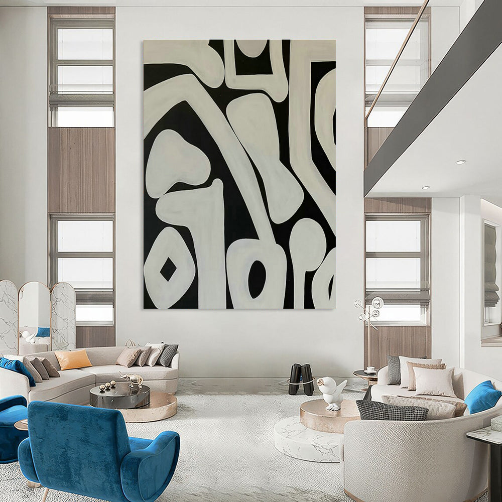 Oversized Custom Handmade Abstract Wall Decor for Cottage Office Meeting Nook Wall and Bedroom Reading Loft Wall DLZ1886