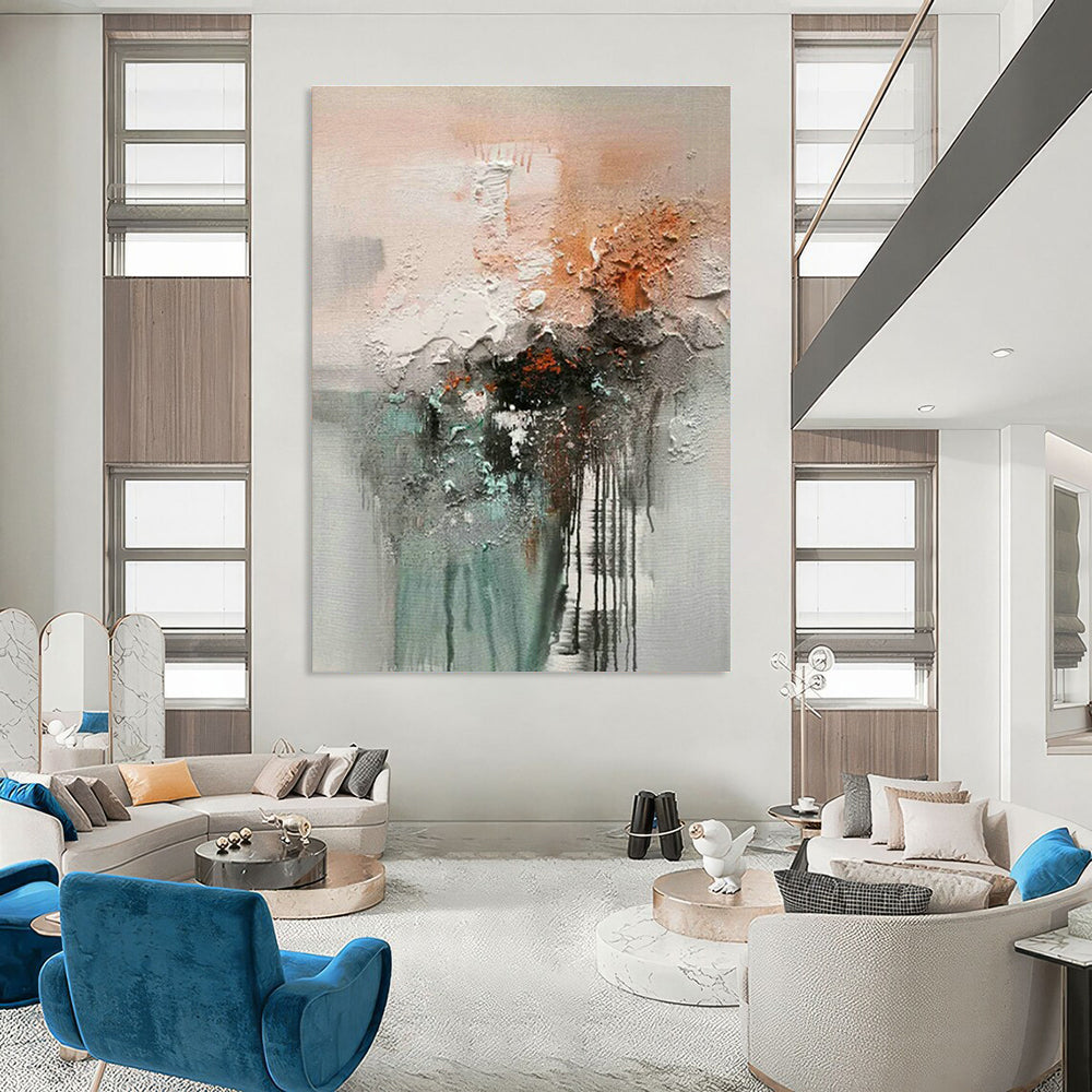 Large Hand-Painted Abstract Art for Cottage Office Laptop Stand Wall & Hallway Dog Bed Blanket Storage Wall DLZ1787
