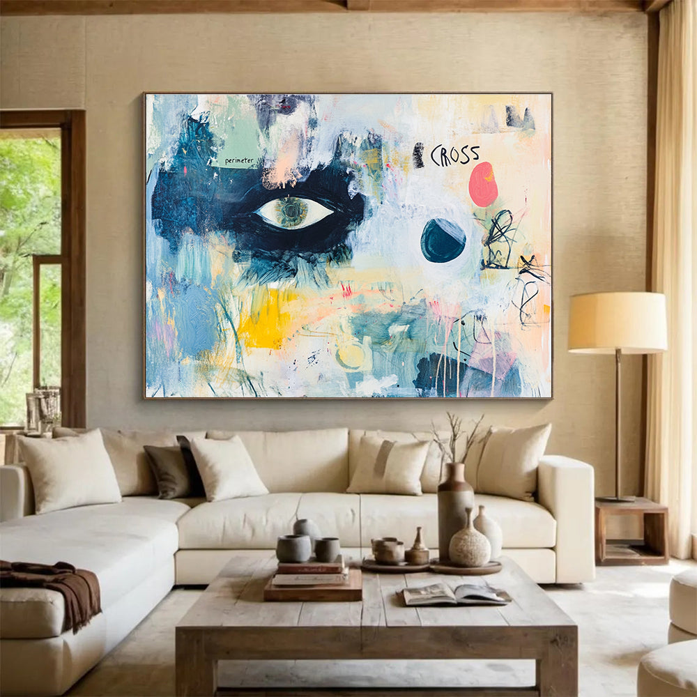 Eye and Abstract Elements Painting with Mixed Media DYP465