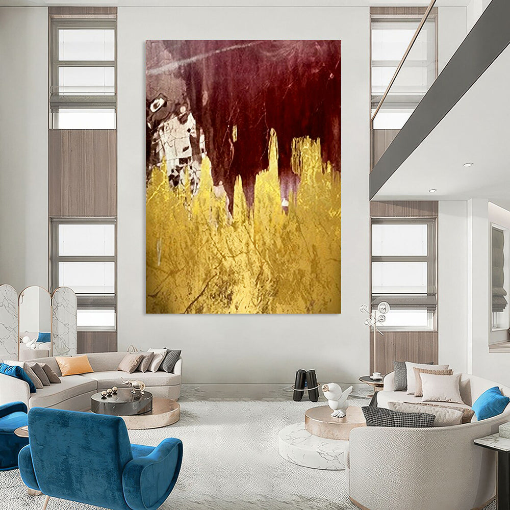 Hand - Painted Large Abstract Wall Art for Cottage Living Room & Office DLZ1343