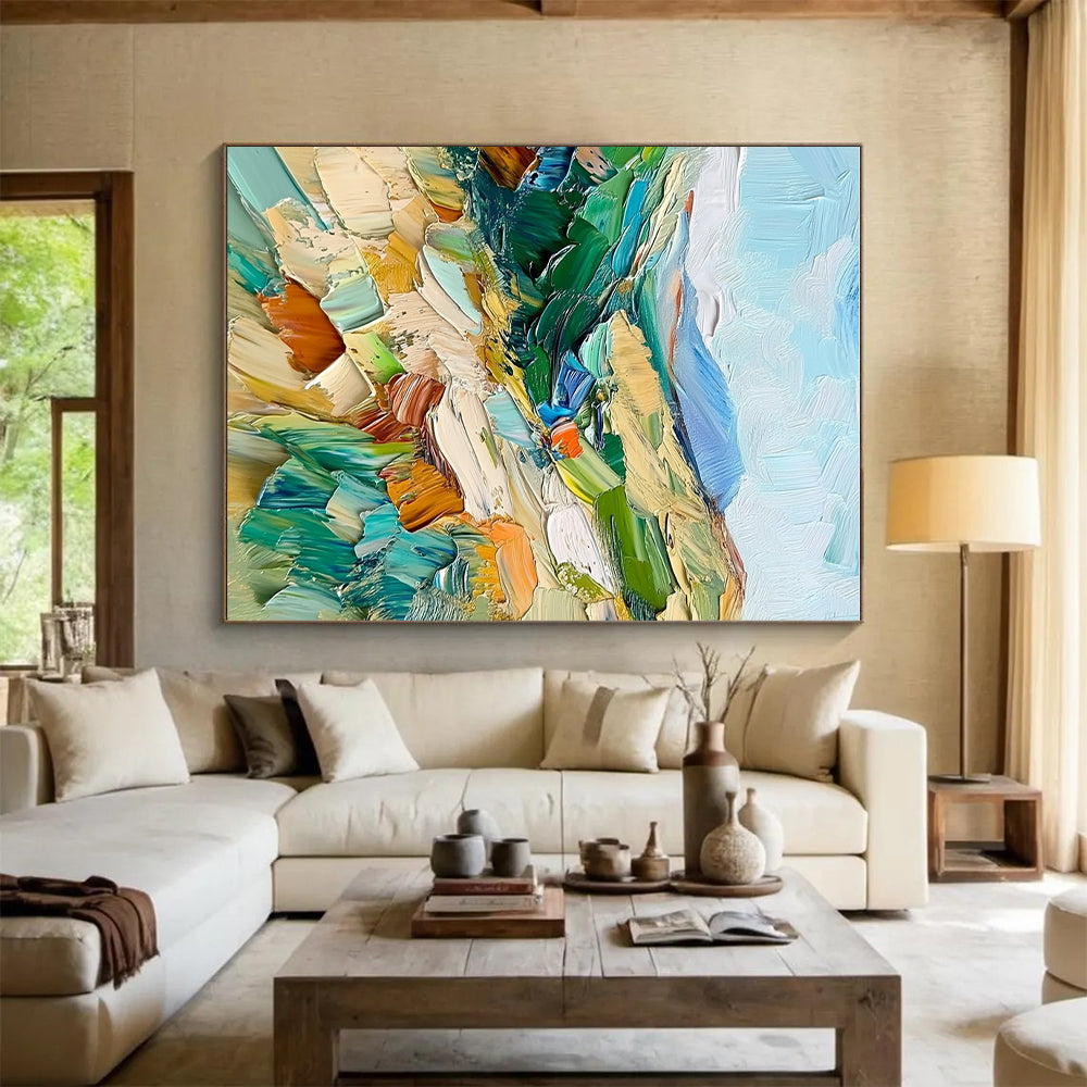 Colorful Landscape Abstract Painting with Thick Impasto GER074