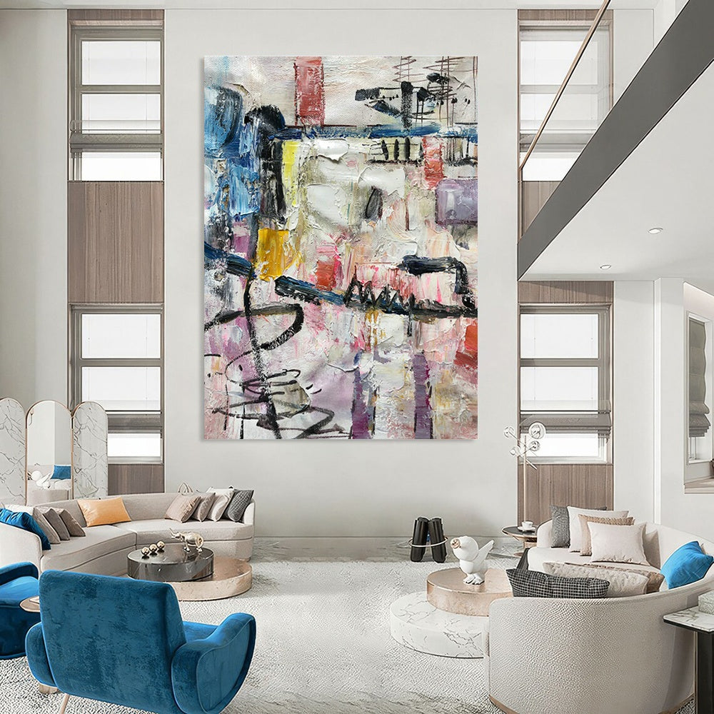 Colossal Extended Bespoke Abstract Painting for Office & Cottage Living Room DLZ1275