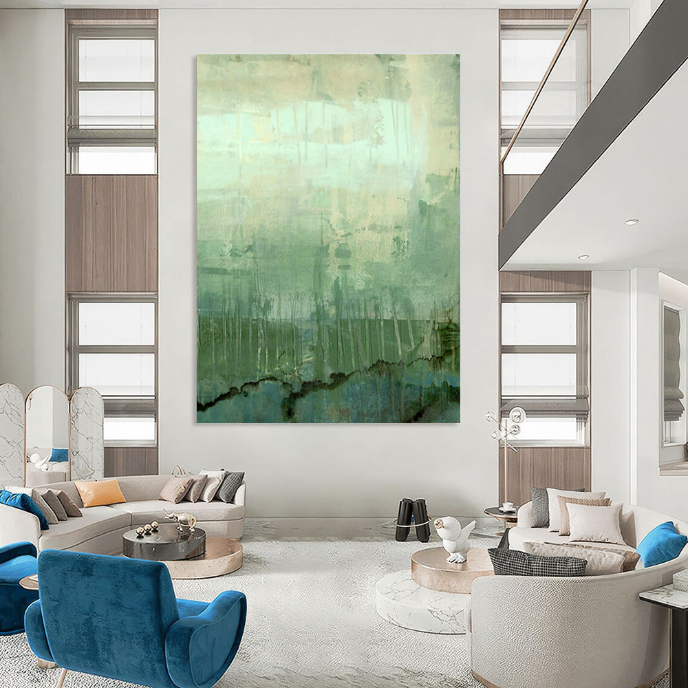 Hand-Painted Geometric Abstract Art Wall Hanging, the Artistic Integration of Dining Room and Corridor DLZ0959