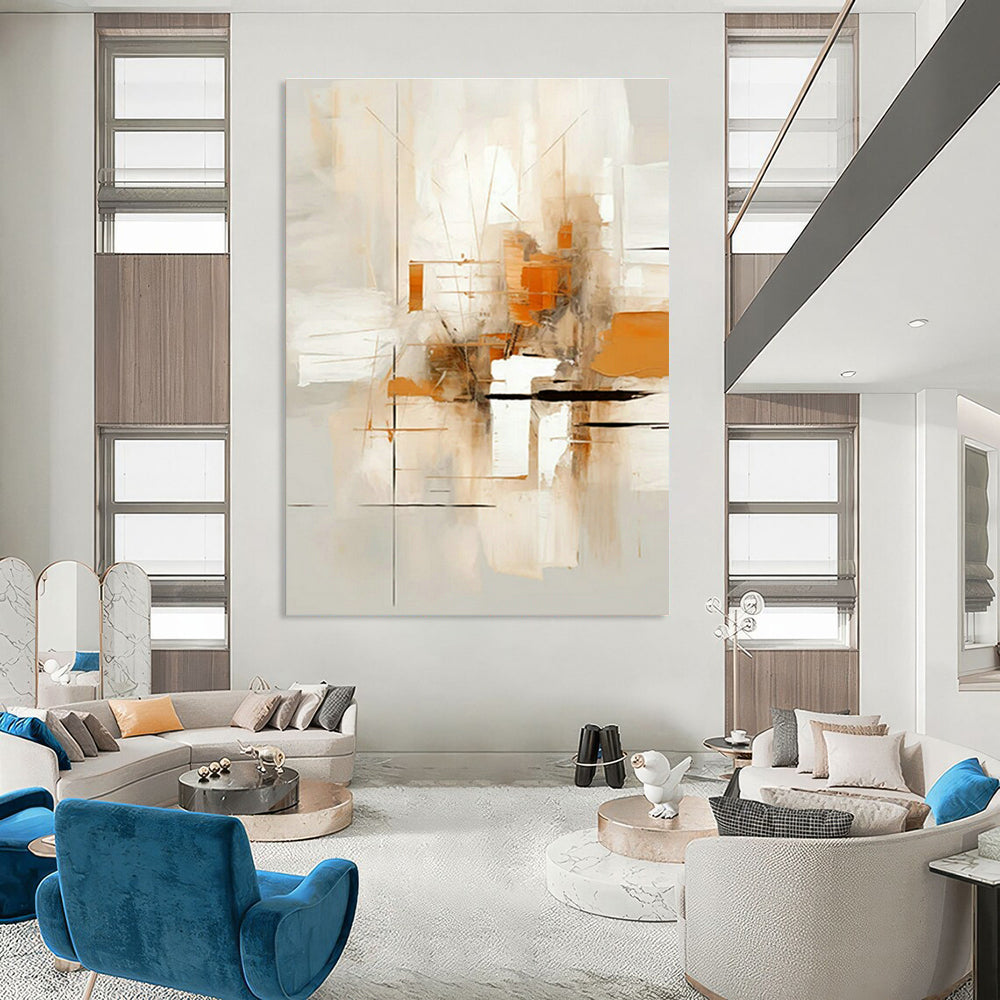 Original Handmade Abstract Painting for Dining Room Herb Garden Wall and Entryway Plant Stand Area DLZ1705
