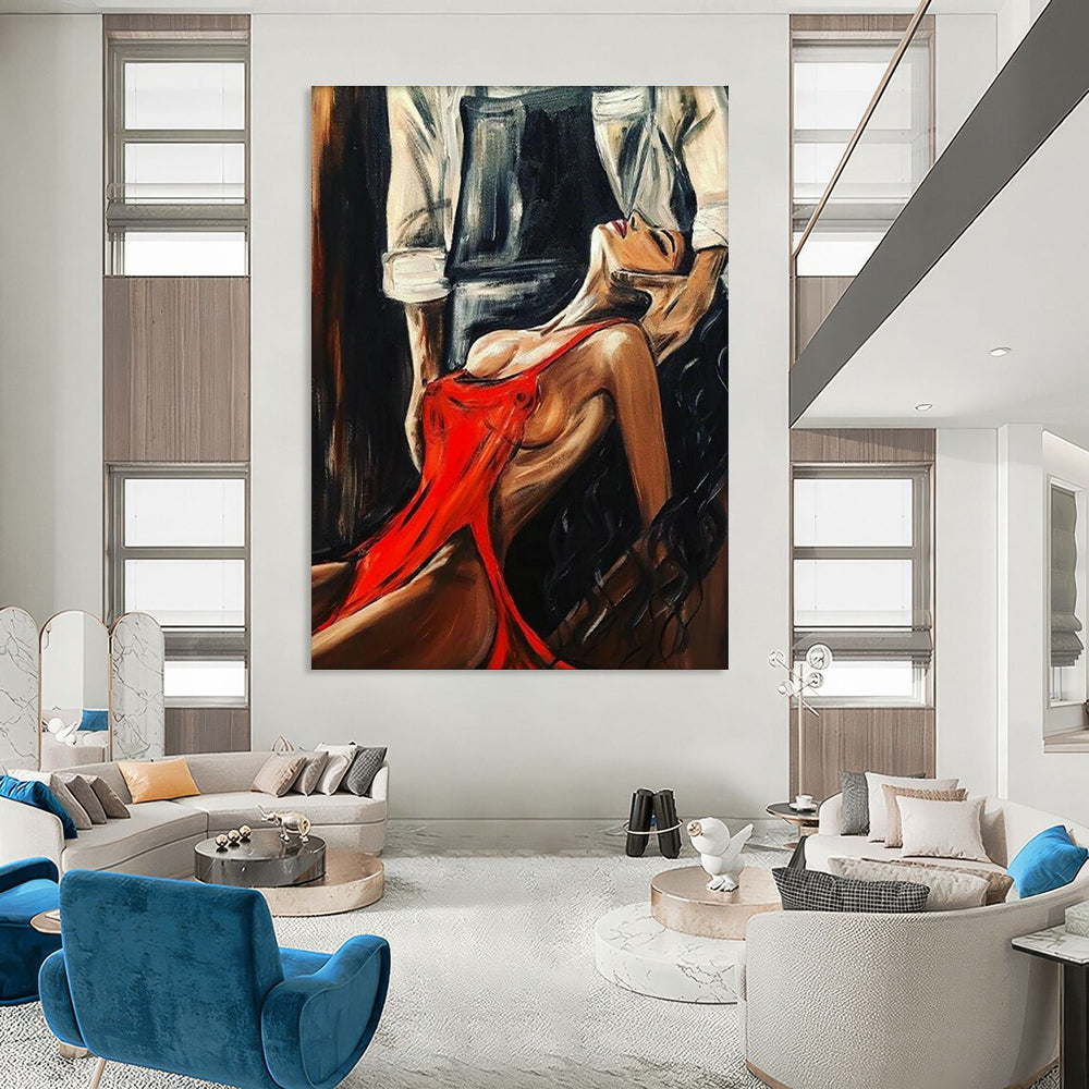 Hand-Painted Abstract Painting for Cottage Office & Bedroom DLZ2311