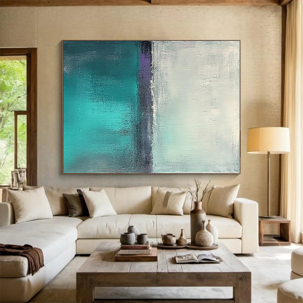 Teal and Purple Abstract Painting with Subtle Gradients GER460