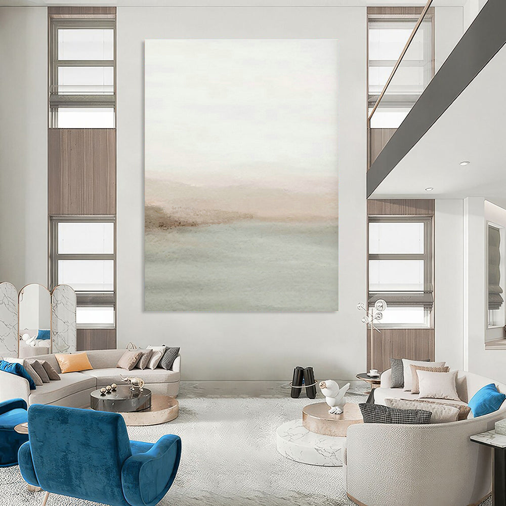 Vast Custom Abstract Canvases for Hallway Vaulted Ceilings & Cottage Living Room Bay Windows DLZ0726