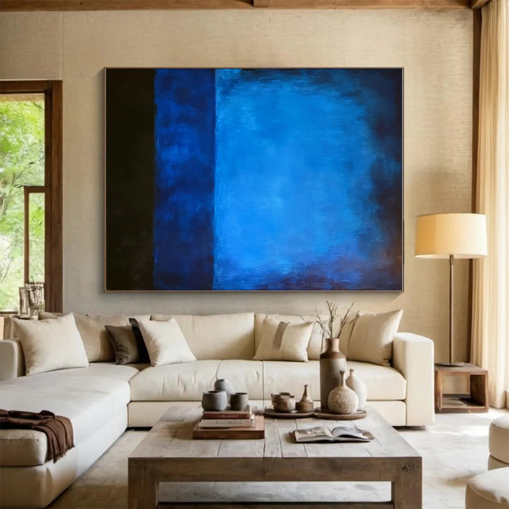 Blue Gradient Abstract Painting with Soothing Tones GER087
