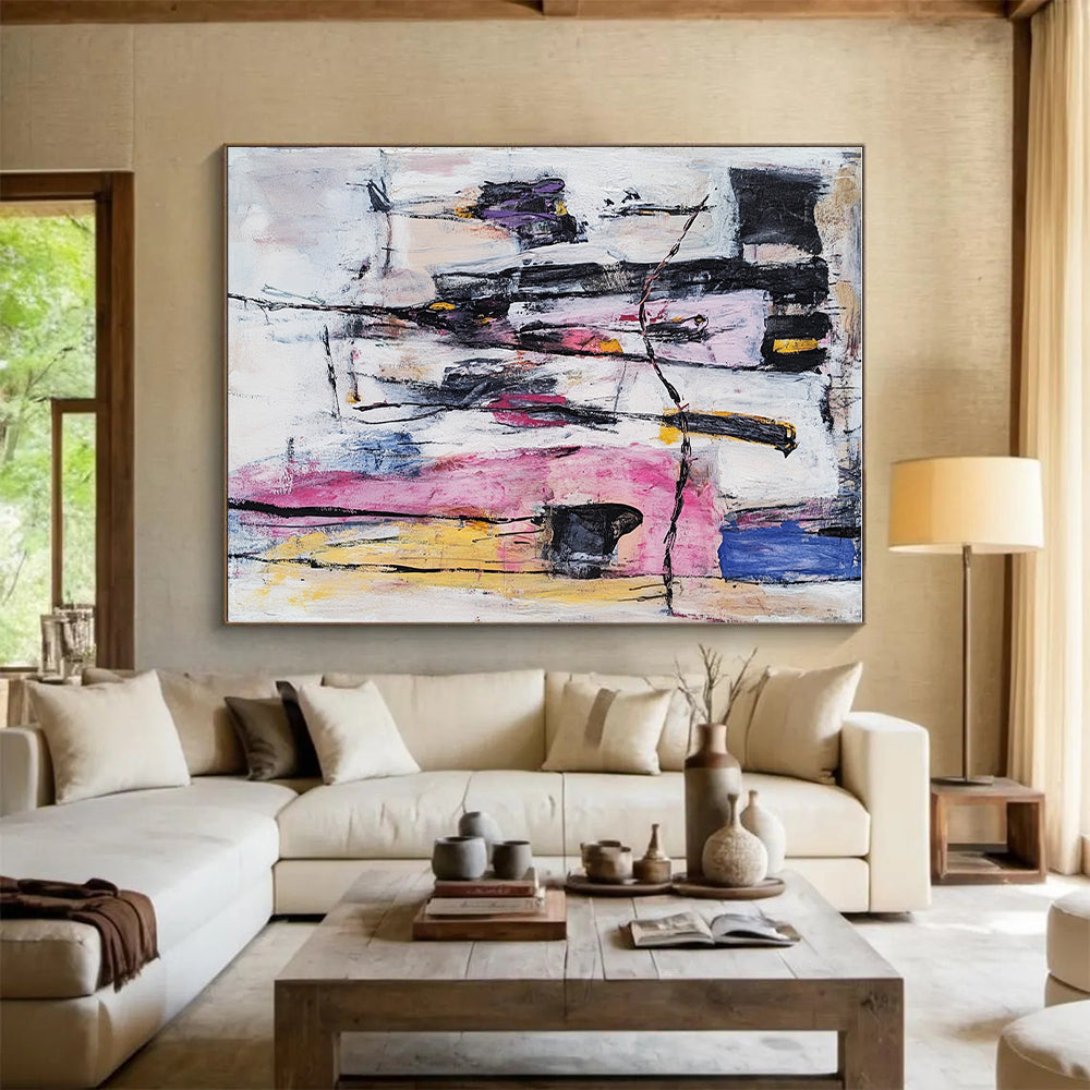 Colorful Abstract Painting with Figurative Elements GER590