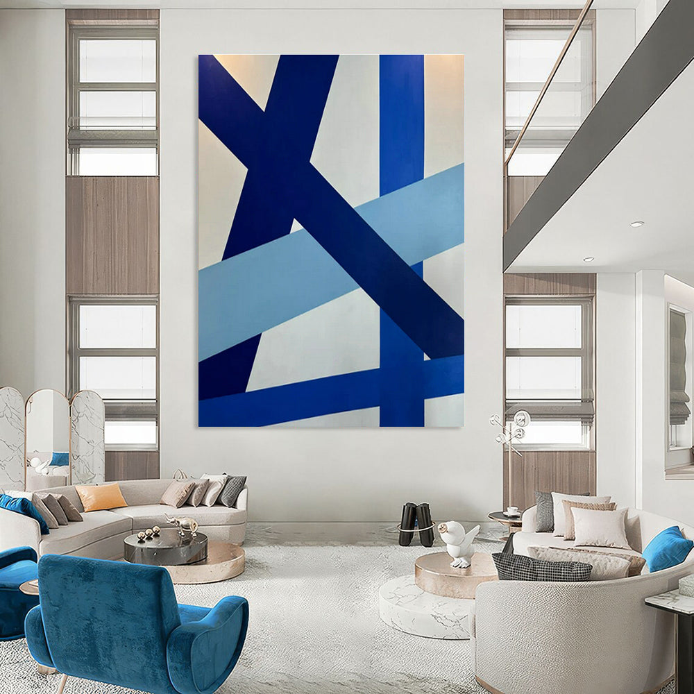 Large Customizable Hand-Painted Abstract Canvas for Bedroom Walk-in Dressing Area and Living Room Window Seat Alcove DLZ1892