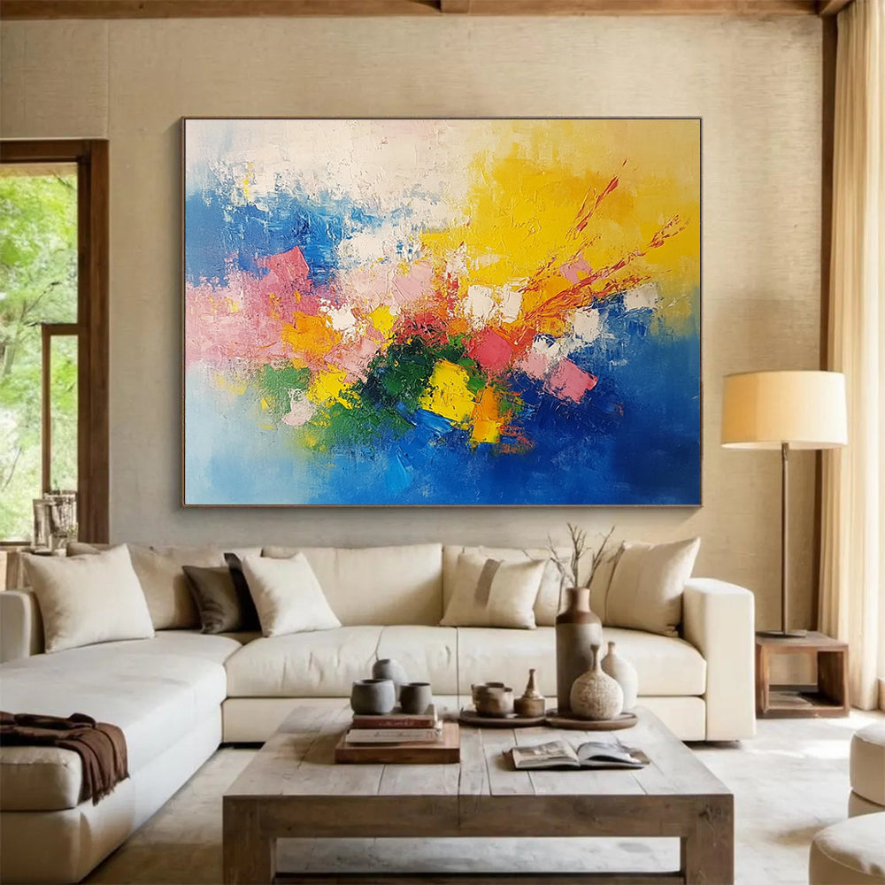 Explosive Colors Abstract Painting with Bright and Contrasting Hues DYP349