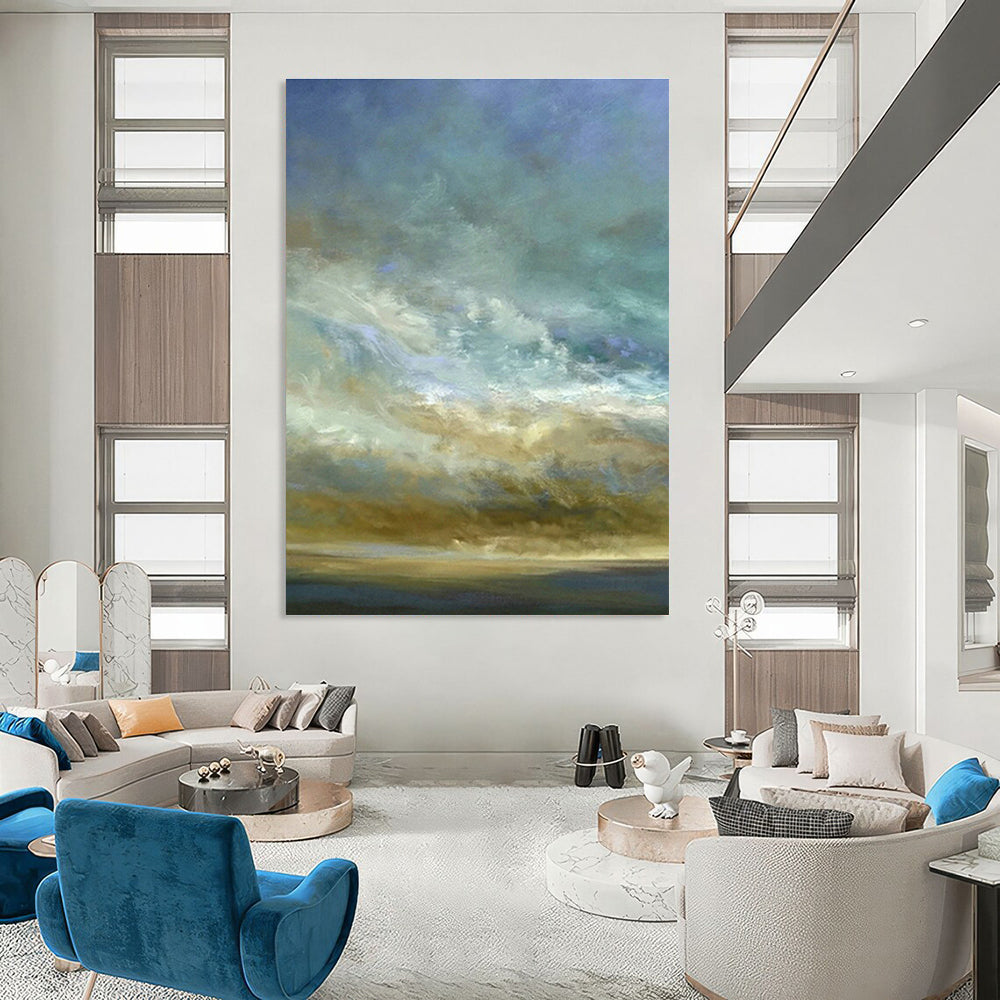 Modern-Style Hand-Painted Abstract Mural, Creating an Artistic Atmosphere for Office and Entrance DLZ0960