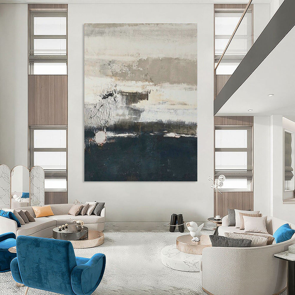 Large Customizable Hand-Painted Abstract Art for Hallway Coat Rack Wall and Living Room Entertainment Center Wall DLZ1881