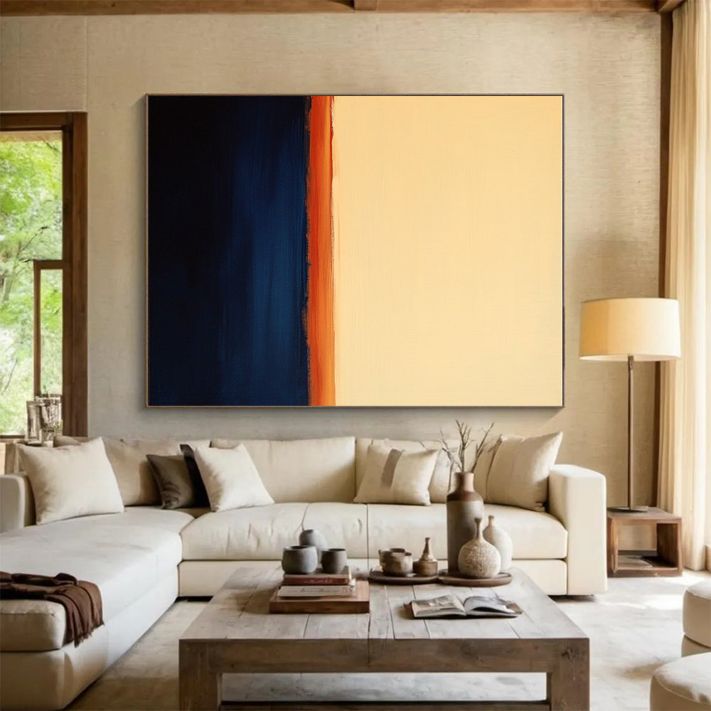 Orange and Blue Gradient Abstract Painting of a Sunset GER192